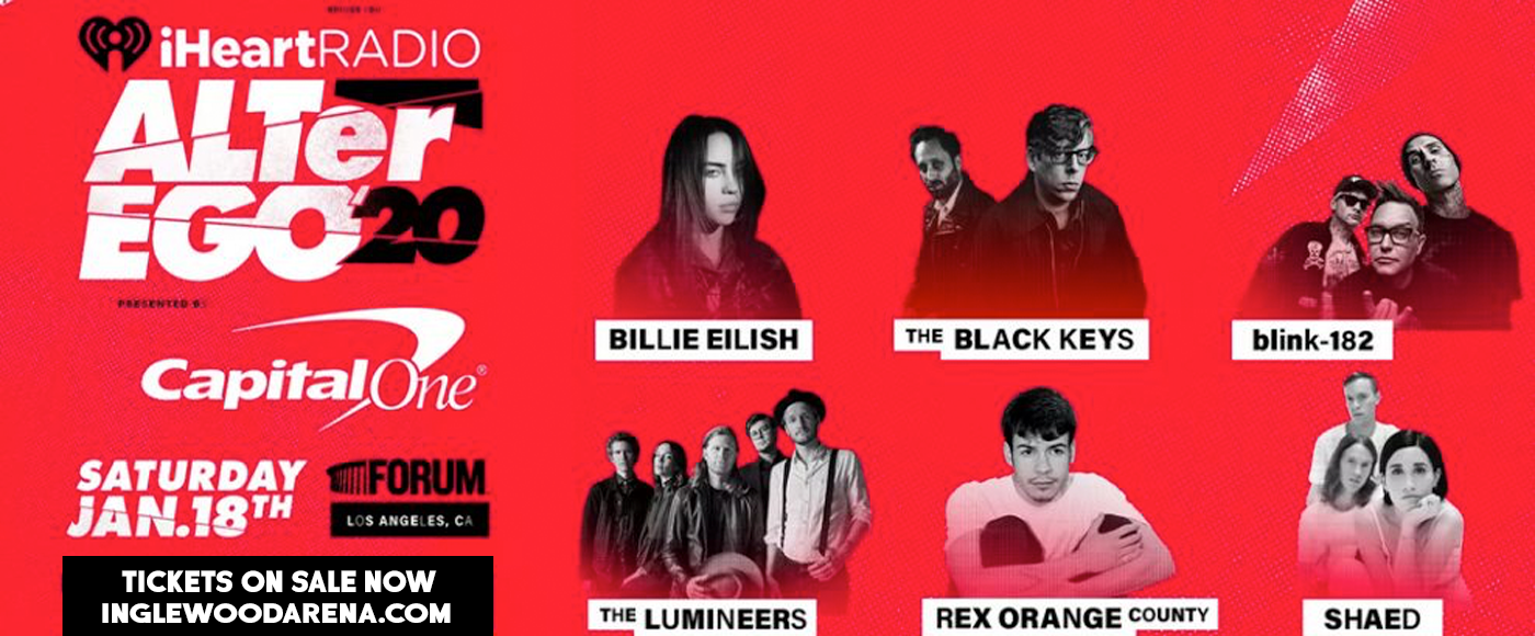 iHeartRadio ALTer Ego: Billie Eilish, The Black Keys, Blink 182, The Lumineers, Rex Orange County & Shaed